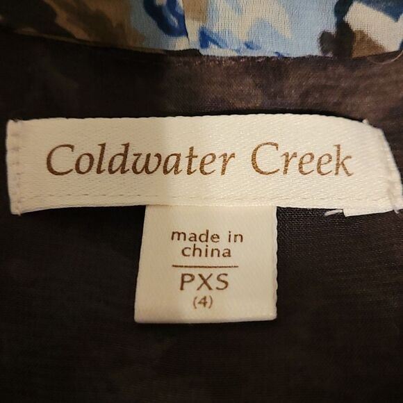 Coldwater creek ruffled front floral top - Picture 5 of 7